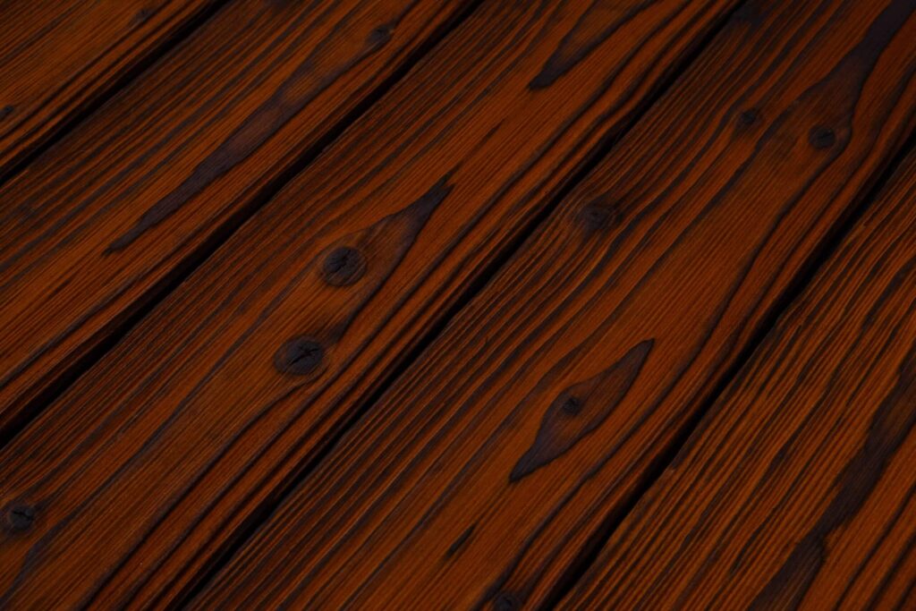 Charred spruce boards, medeksa terra color