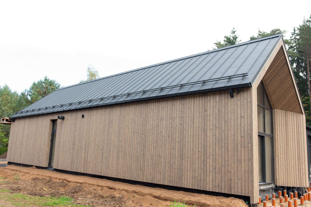 Charred wood siding in Medeksa Sand color