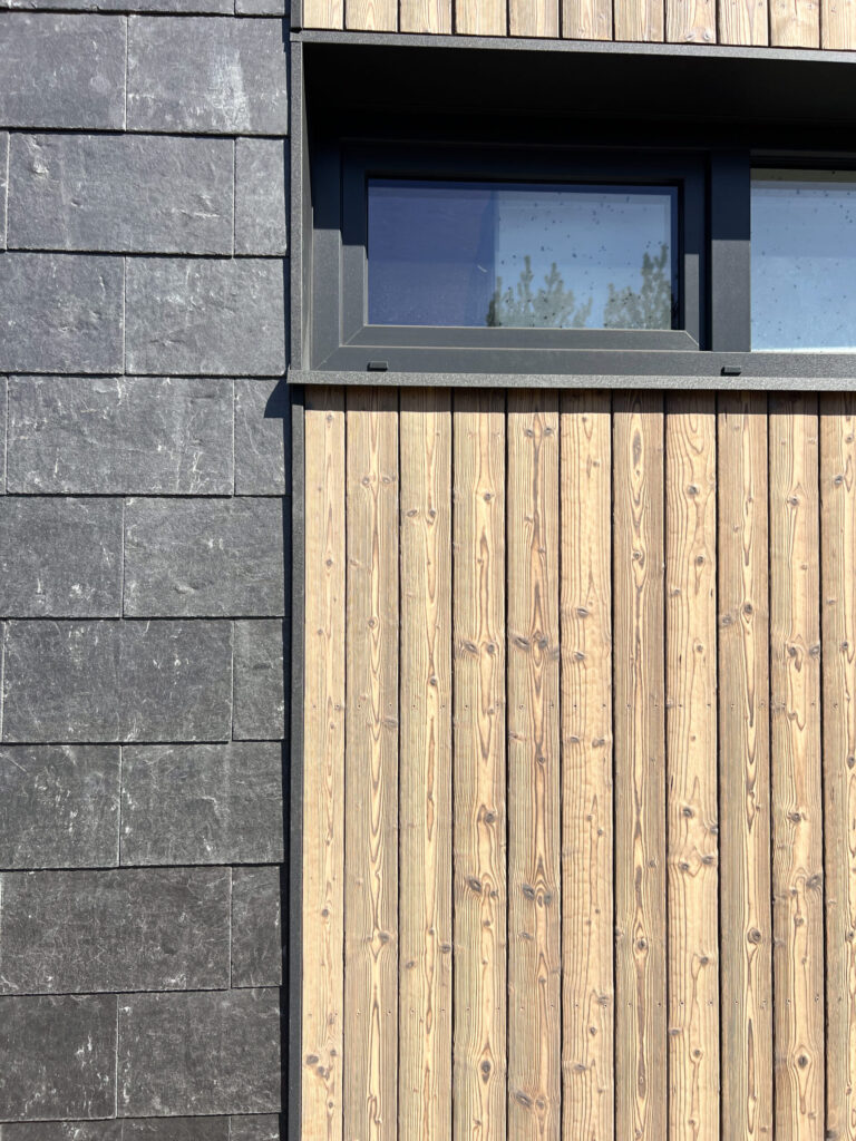 Charred spruce siding